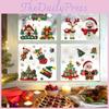 Cling Static Christmas Sticker Snowman Christmas Tree Decor Set Display Festive