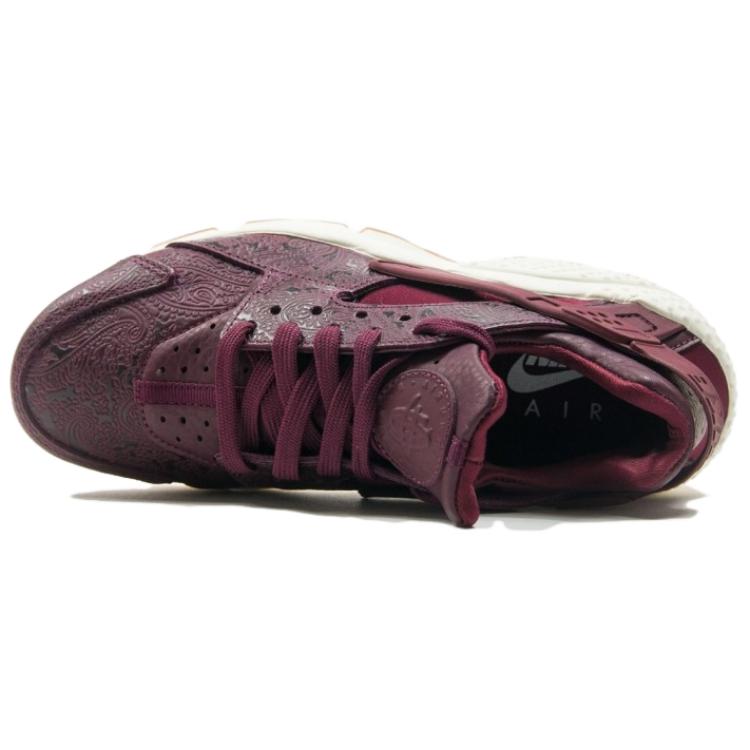 Nike Air Huarache Run Premium Damesneakers Rød Natt-Bordeaux Natt-Bordeaux-Sail 683818-600