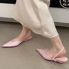 Shoes Female 2025 Summer Mules Women's Sandals Fashion Lace Trimmed Dress Sandals Women Pointed Toe Slip on Shoes Women Zapatos