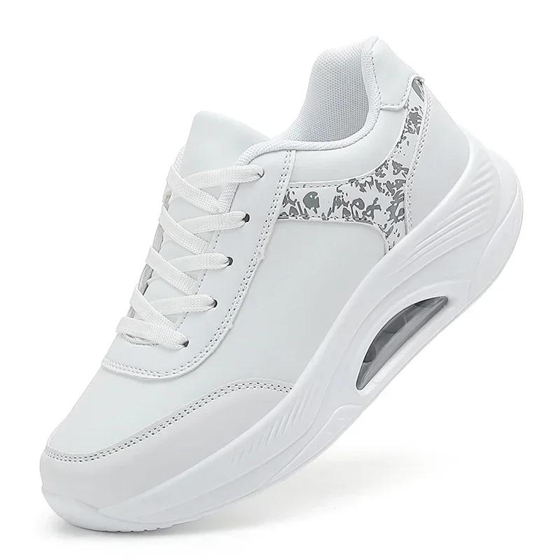 

Women Four Seasons Waterproof Casual Sneakers Ladies Soft Non-Slip Jogging Shoe High Quality Thick Sole Cushioning Running Shoes 35 белый