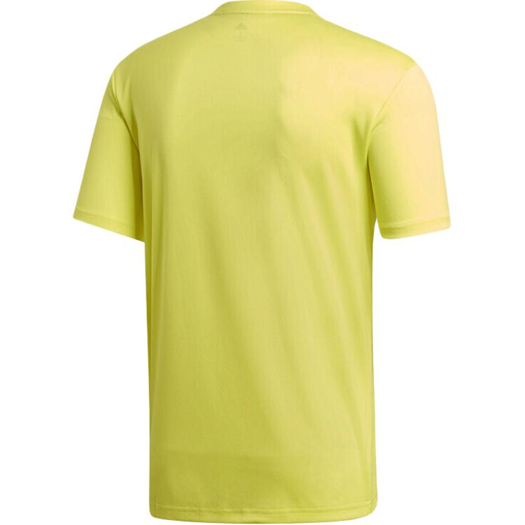 adidas T Shirts Men's Yellow Crew Neck Moderate Straight Fit CW7085