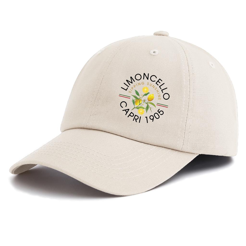 pc Lemoncello Print  Baseball Cap for Adults  Minimalist Retro Style Casual Soft Adjustable Dad Hat Perfect As Gift