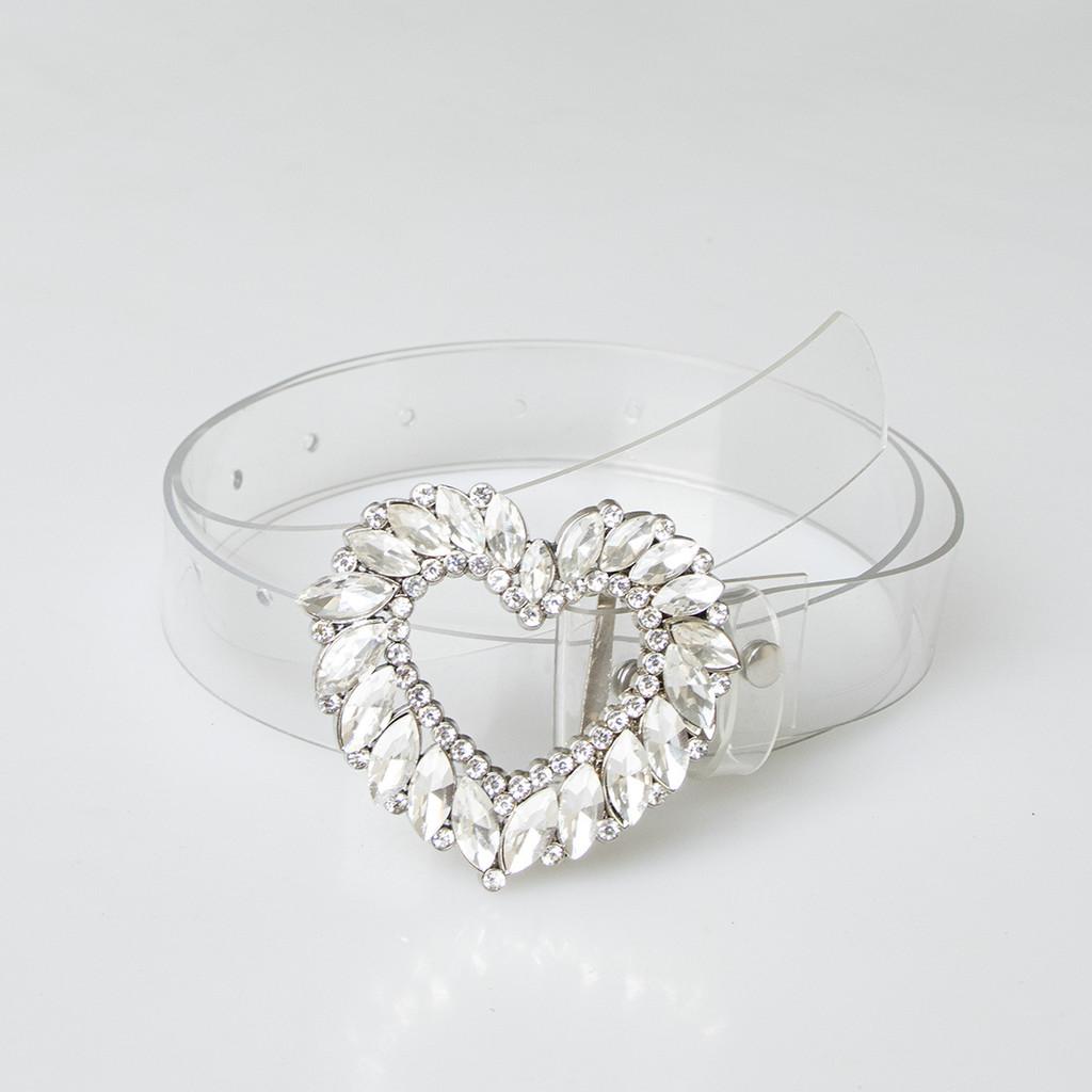 

Classic Heart Shaped Sequin Rhinestone Waist Belt For Women Fashion Accessory