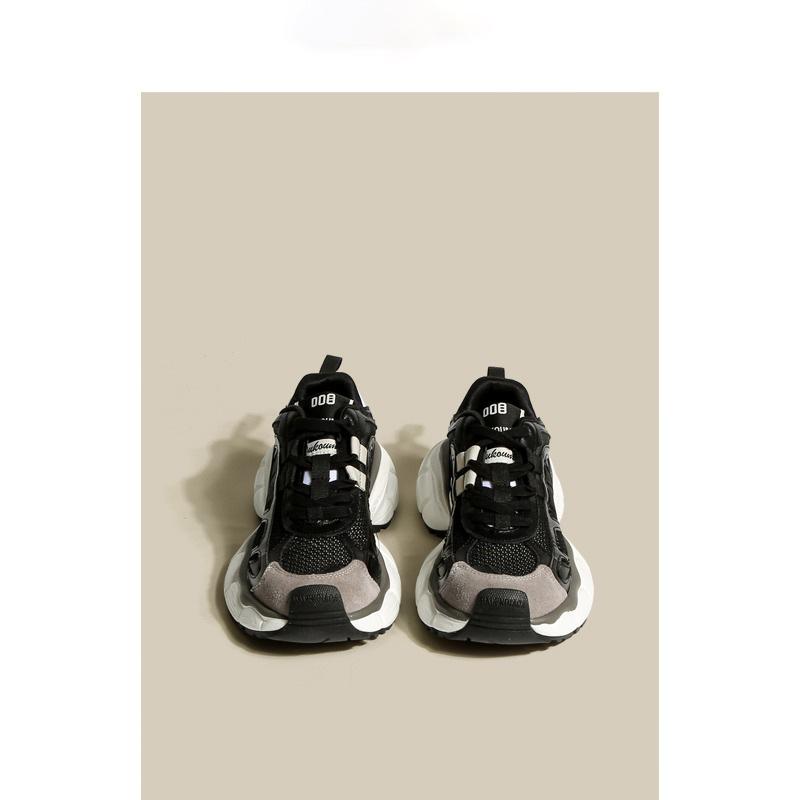 

Контрастные цветные ретро-туфли для папы, женские летние новые толстые дышащие кроссовки для отдыха и спорта, фитнеса, бега 40 чёрный