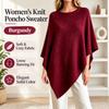 Poncho Cape en Maille Col Rond pour Femme Manches Chauve-Souris Amples Pull Écharpe à Ourlet Irrégulier