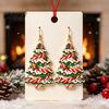Decorative Holiday Earrings Christmas 2D Acrylic Earrings, Colorful Tree Dangle with Bow Party Jewelry Decor, Lightweight Drop Jewelry, Decorations