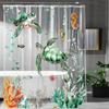 Hochwertiger PEVA Goldfisch Duschvorhang - Transparente Badezimmerdekoration mit Orangen Fischen und Stein-Design, Inklusive 12 Haken