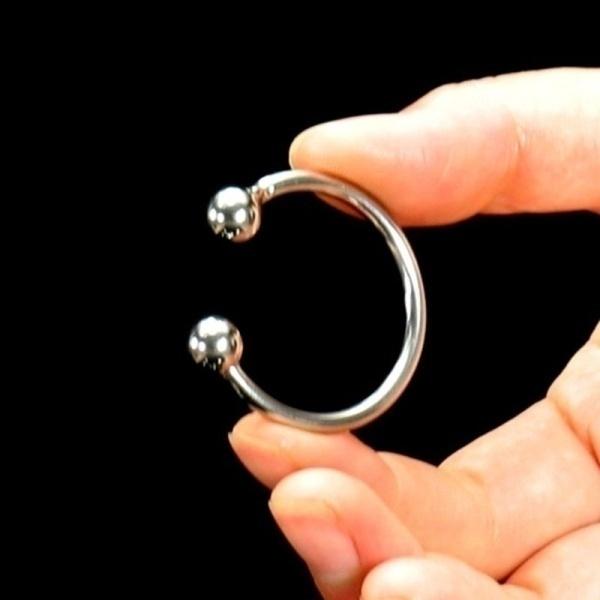 Pánský prsten s otevřeným manžetovým prstenem z nerezové oceli Segmentový prsten s piercingem na šperky Kulaté prsteny(Velikost:25 mm, 28 mm, 30 mm, 32 mm, 35 mm, 40 mm)