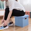 Folding Storage Ottoman Foldable Small Ottoman Foot Rest Seat with Sponge Lid 11.81x11.81x11.81inch for Living Room Bedroom Dorm