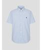Binpolmen Seersucker Striped Short Sleeve Shirt Blue