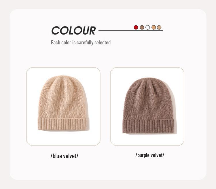 Women's Solid Color Cable Knit Earflap Hat - Cashmere 2025 Autumn/Winter Collection