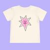 Toddler Pink Starburst Smiley Face T-Shirt, Playful Doodle Tee