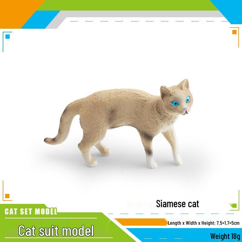 Siamese Cat Model Toy: A Cognitive Pet Ornament for Kids