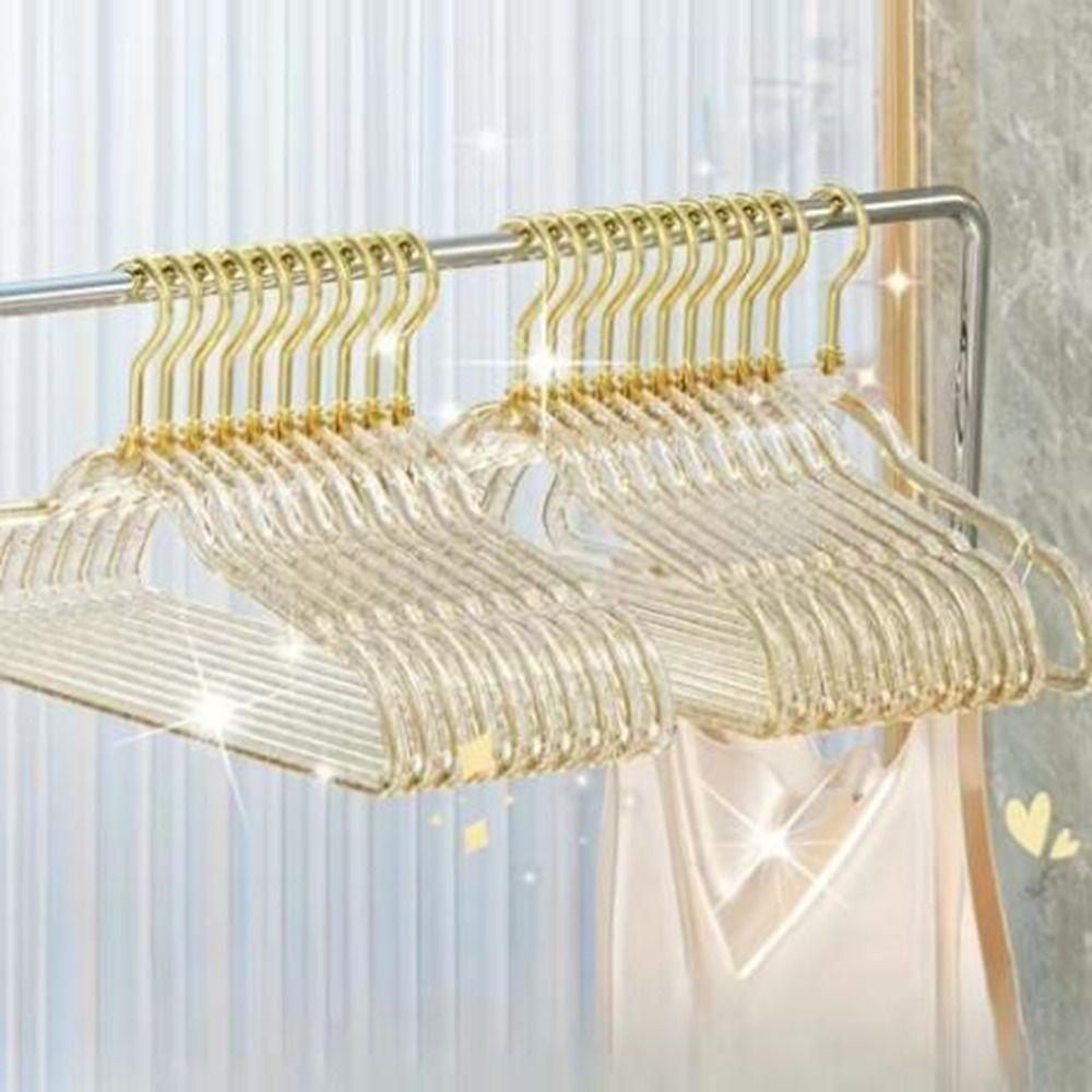 10Pcs Thickened Transparent Glitter Hangers Non-slip Trouser Rack  Clothing Stores