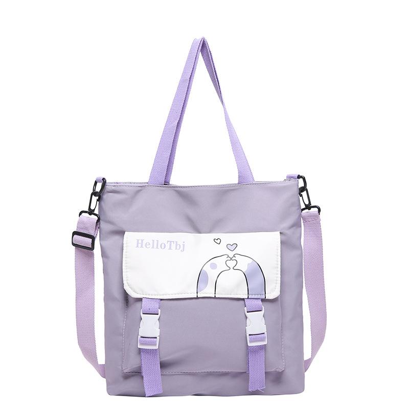 College Student Canvas Bag Women New Fashion Commuter Handbag Women Ins High School Students One-shoulder Tutoring Bag