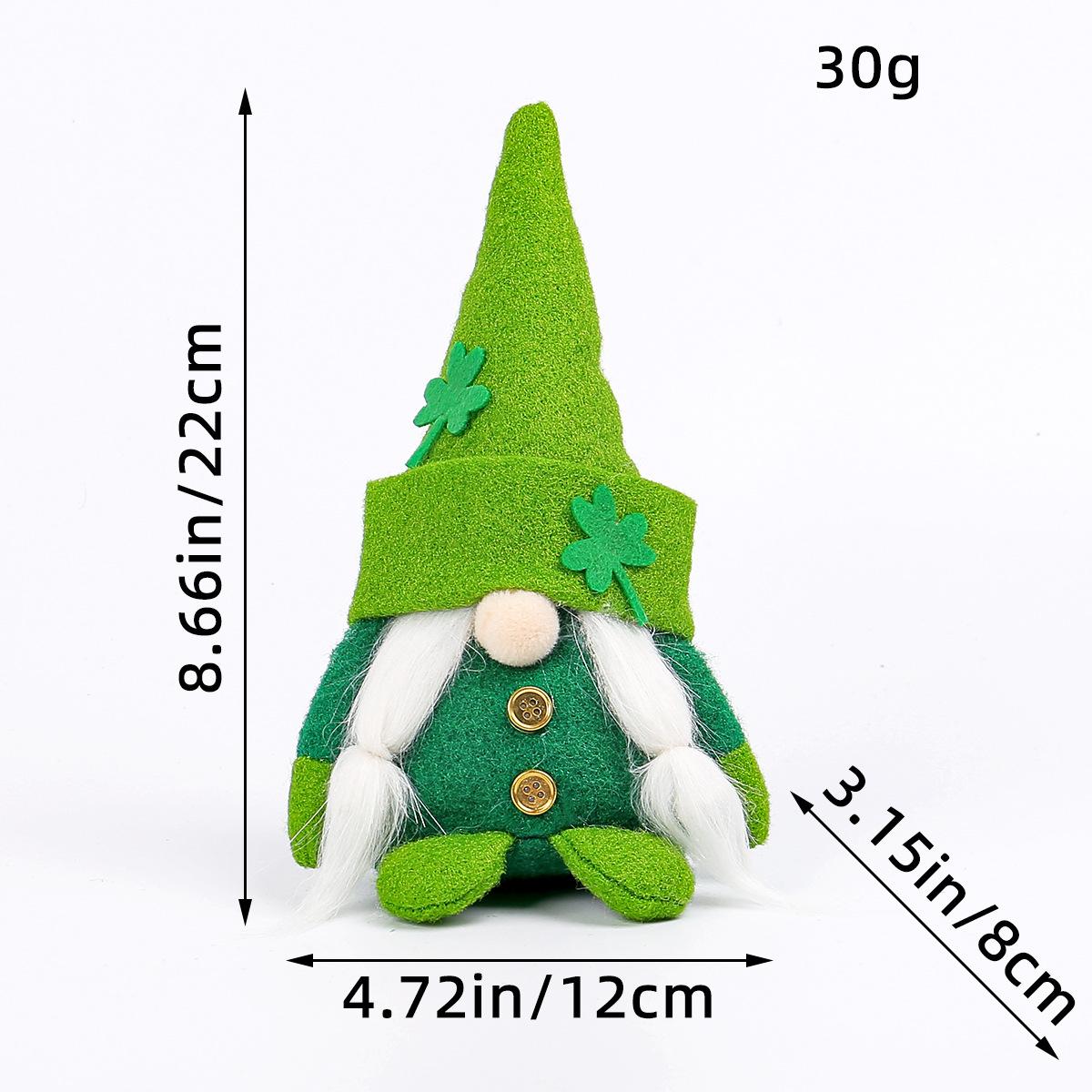 

2PCS New Doll Irish Trick Festival Cuckold St. Patrick s Day Faceless Gnome Dolls Green Leaf Holiday Decoration