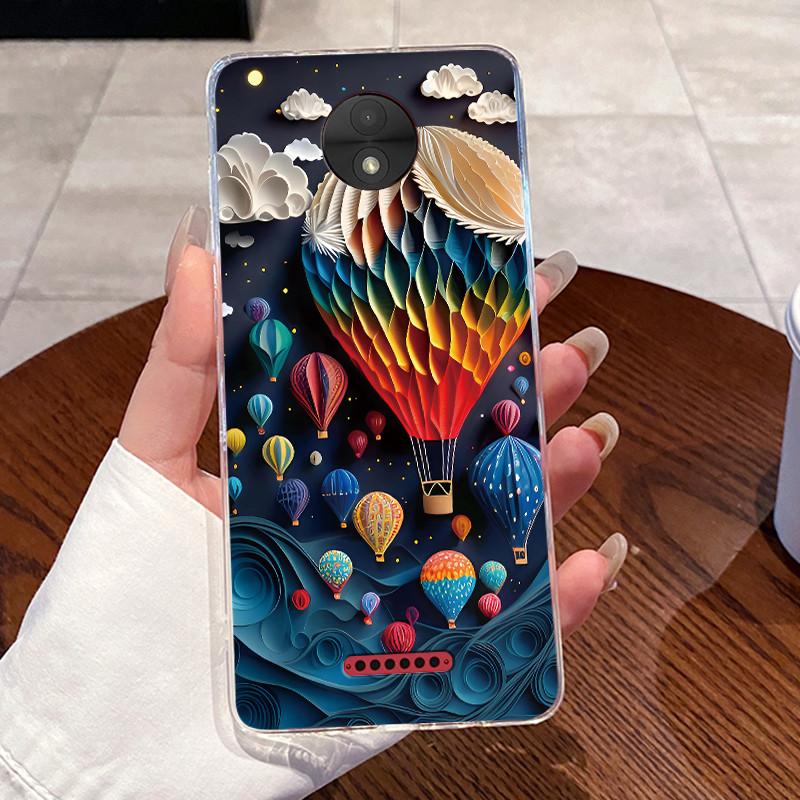 Casing For Motorola Moto C Plus Case Aesthetic Cute Cat Astronaut Transparent Soft Silicone Back Cover Moto C CPlus Phone Case