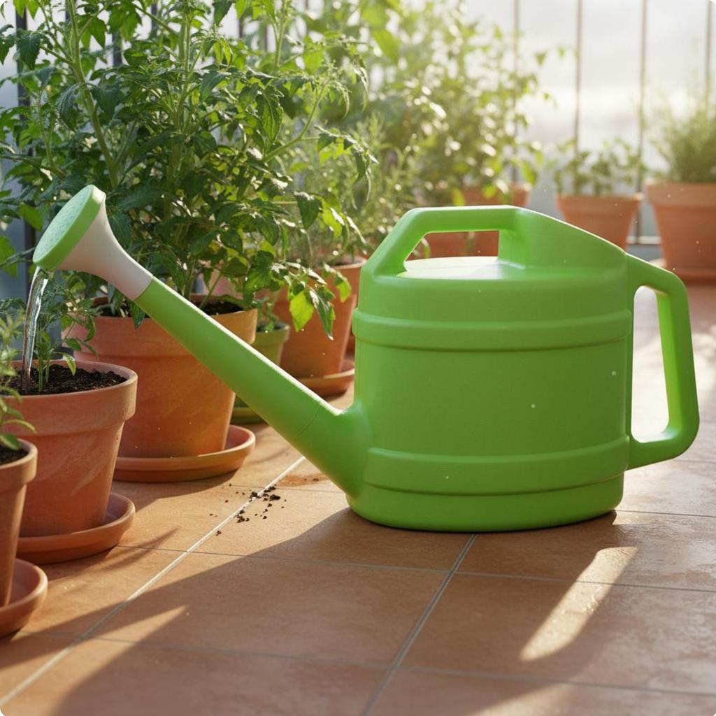 Long Spout Watering Pot Large Capacity Long Spout Watering Can Plastic Water Can with Sprinkler Head Sturdy Construction