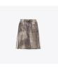 Tolibeochi Overprinted Deconstructed Denim Skirt - Soft Brown - Soft Brown