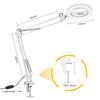 Flexible Klemme auf Tischlampe mit 8x Lupe Schwenkarm Dimmbare LEDs Schreibtischleuchte 3 Farbmodi & 10 Helligkeitsstufen