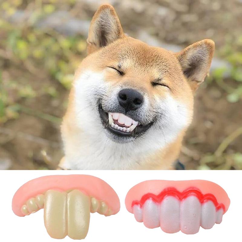 Haustier CorgiHund Falsches Gebiss Spielzeug Kaninchen Frontzahn Abdeckung Lustige Welpen Gebisse Haustier Dekoration Cosplay Halloween Kostüm
