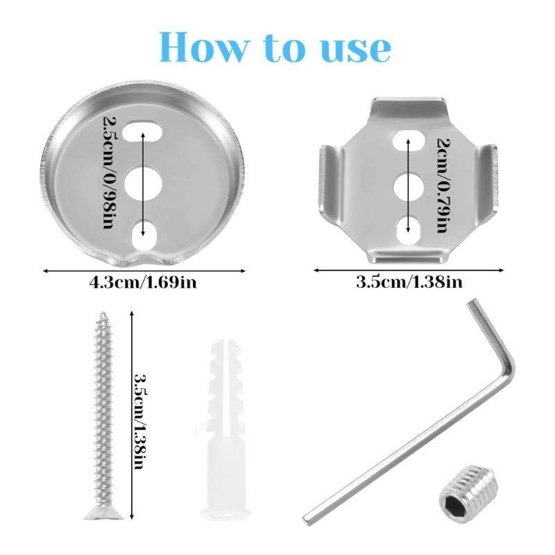 Komplettes Badezimmer Handtuchstangen Ersatzteil mit Schrauben und Halterungen Silberne Oberfläche