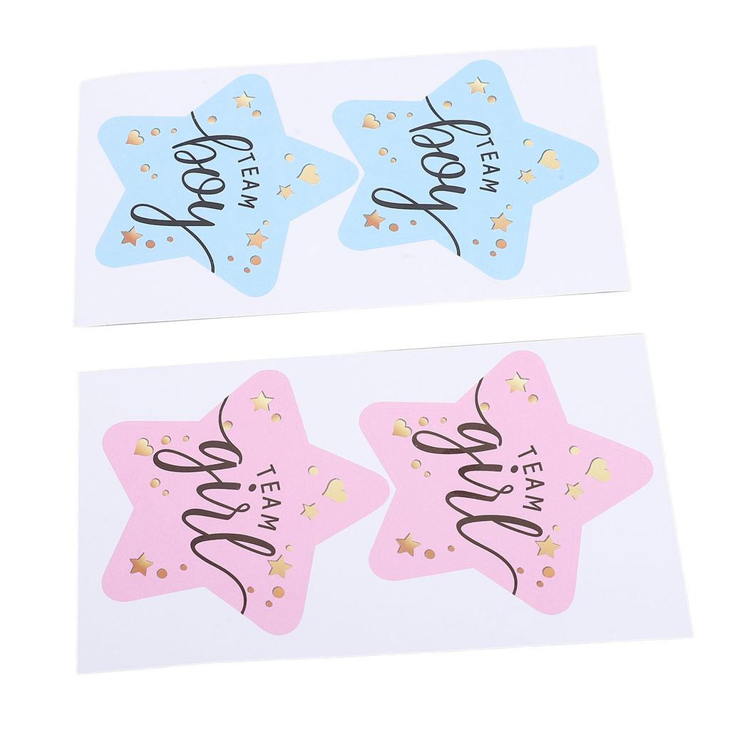 120 Sheets Gender Reveal Stickers Team Girl and Boy Stickers Gender Reveal Labels for Gender Reveal Party