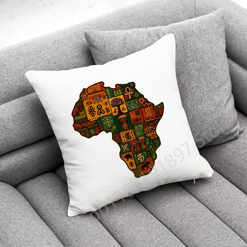 Africa Map ART Throw Pillow Case For 50x50cm 40x40cm 55x55cm 45x45cm 30x30cm Square Bedroom Pillowcase Cover