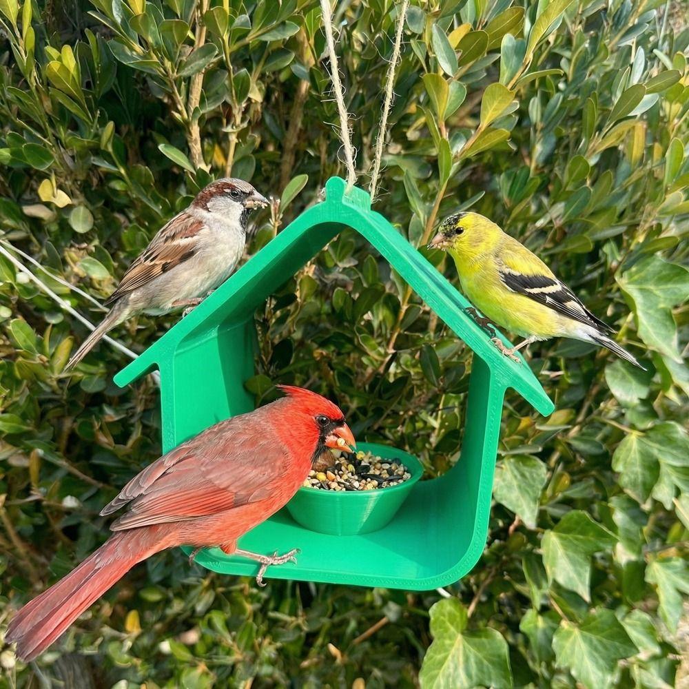 Plastic Hanging Bird Feeder Weatherproof Bird Feeding Station Bird Feeder House Terrace