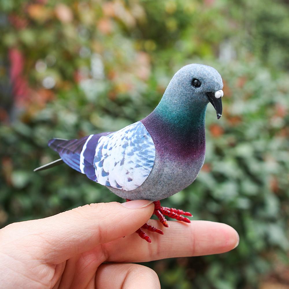 1/2Pcs Simulation Grey Pigeon Dove Model Mini Artificial Birds Imitation Animal Gift Photography Props Party Supplies Home Decor