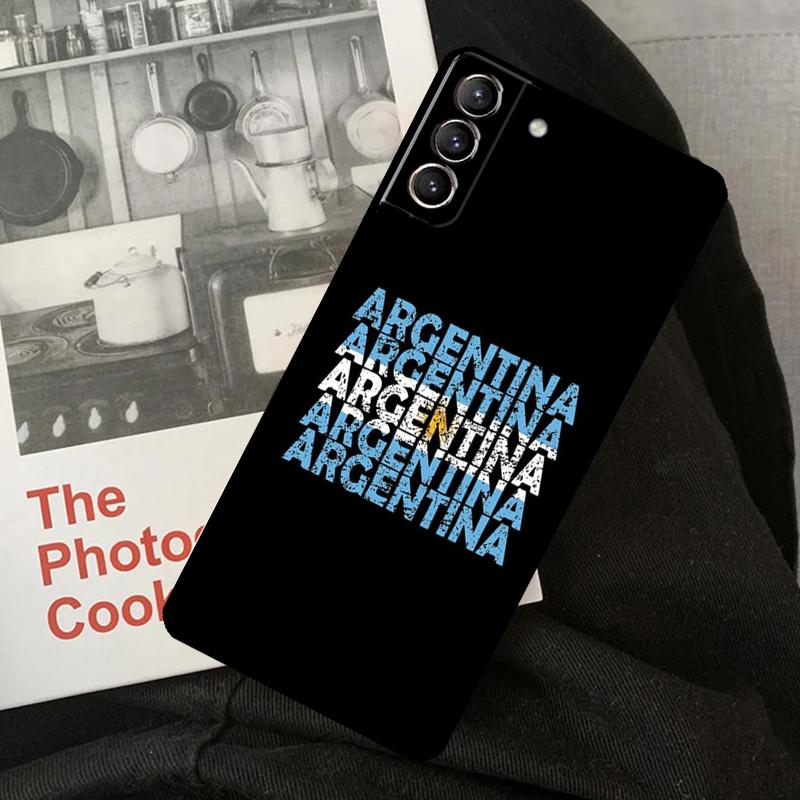 Argentina Flag Phone Case For Samsung Galaxy S23 S22 S24 Ultra S20 S21 S24 FE S9 S10 Plus Note 10 20 Ultra