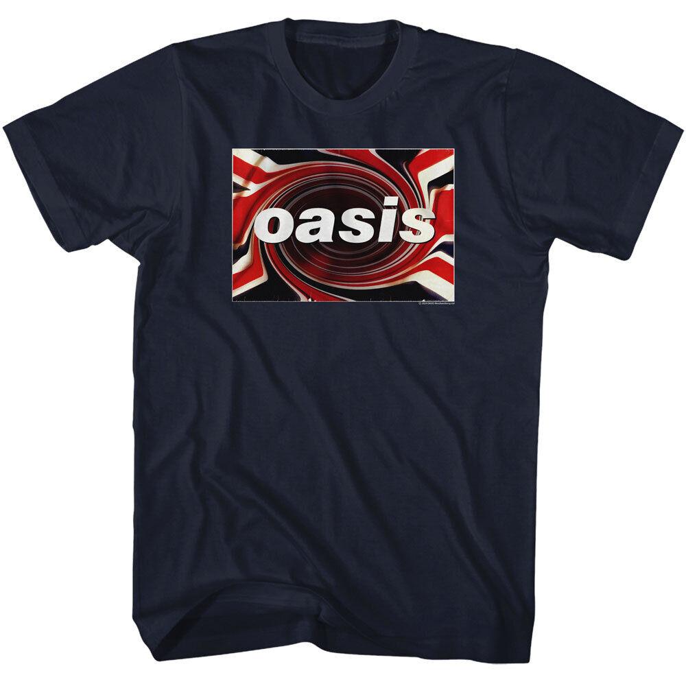 Oasis Band Red White Blue Twisted Union Jack Flag Men s T Shirt Rock Music Merch Unisex T-Shirt S