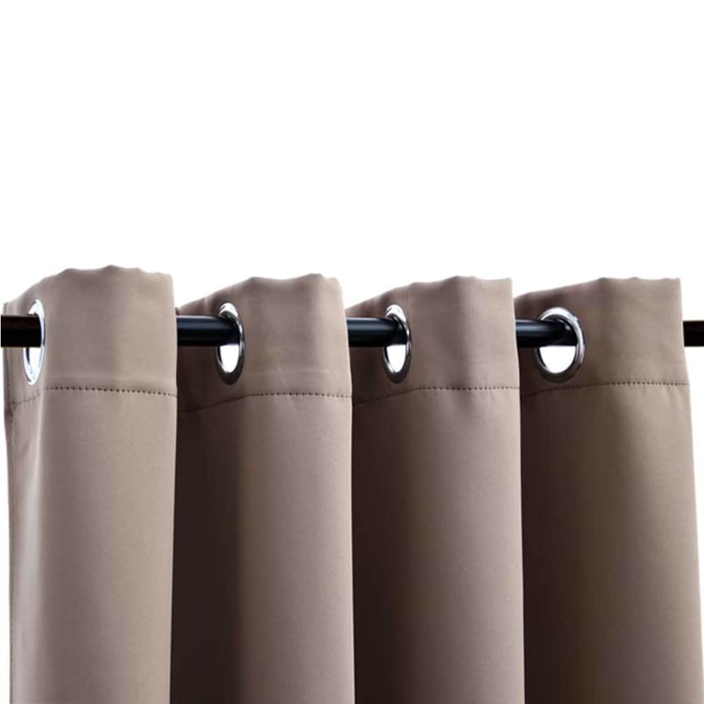 Vidaxl Blackout Curtains with Metal Eyelets, 2 Pcs., Taupe