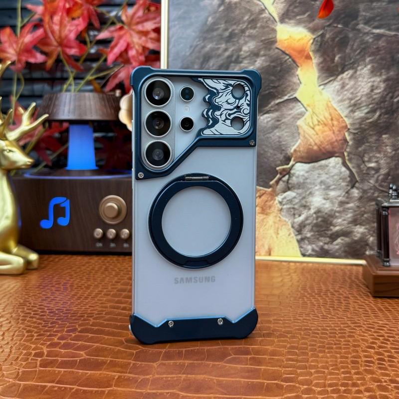 Samsung S26 Ultra Skin-Feel Case with Magnetic Rotating Metal Bracket