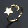 Gold Silver Korean Fashion Personality Jewelry Creative Running Bead Ring Star Moon Spinning Ring Women's Simple Rin