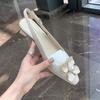 Fashion Elegant String Bead Flower Decoration Brand High Heels Women Sexy Pointy Toe Slingback Designer Shoe Fashion Wedding Bridal Shoe