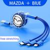 3 In 1 Micro USB Type C Charging Cable Multi Charger Retractable Charger For Mazda 2 Mazda 3 MS Mazda 6 CX-5 CX3 KJS6