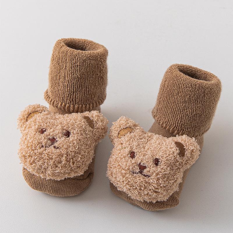 Thick Fleece-Lined Mid-Calf Socks for Newborns - Cotton, Warm, and Loose-Fit for Autumn and Winter