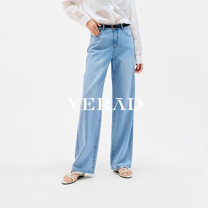 YERAD Women s Lyocell Cool Straight-Leg Denim 28