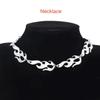 Set di collane a fiamma alla moda Accessorio punk Catena rock Choker unisex per donne uomini Streetwear Harajuku Hip Hop Regalo Gioielli per feste