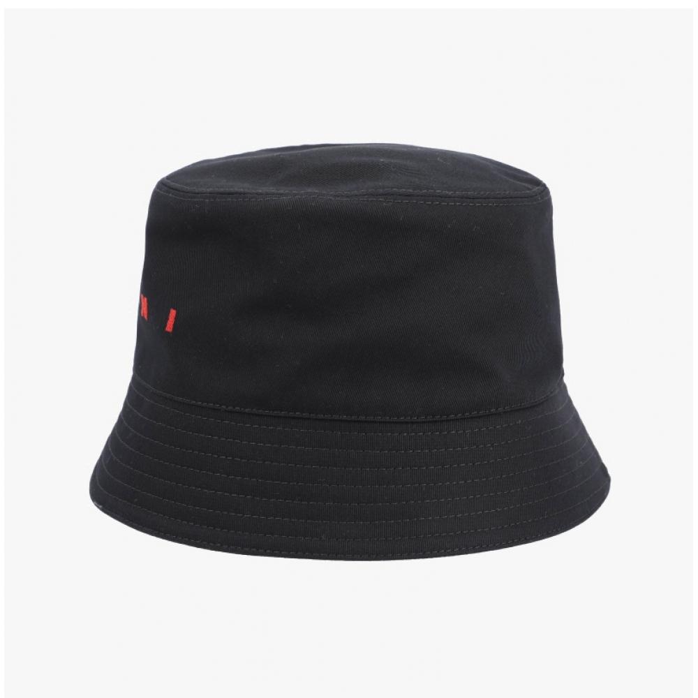 Marni Clzc0110s0 Utc311 00n99 Logo Embroidery Bucket Hat