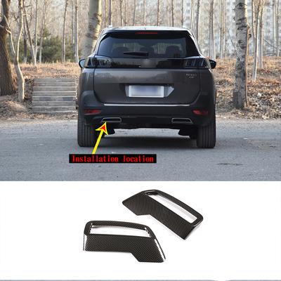 Für Peugeot 3008 4008 5008 2017-22 Auto Heckauspuff Endrohr Schalldämpfer Endrohr Dekorationsabdeckung ABS Silber Außen Zubehör