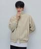 Oversized High-Neck Windbreaker Jacket [Light Beige]