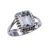 Natural Green Amethyst Gemstone 925 Solid Sterling Silver Jewelry Ring S.7 N0y18
