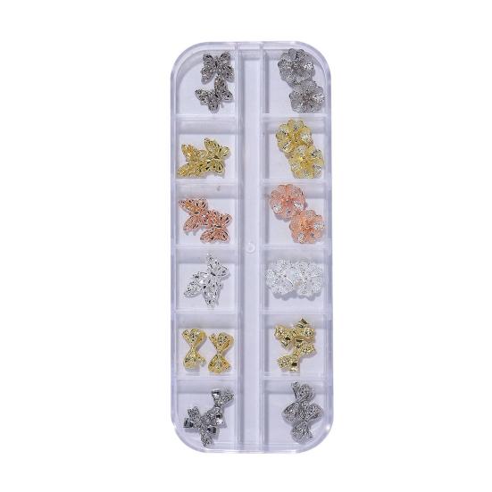 Yousheng Nail Art Decor Mixed Styles Three-dimensional Shining Sparkling DIY 12 Grids Luxury Manicure Butterfly Ornament Nail Salon Supply
