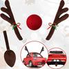 Christmas Deer Antler Car Decoration Kit Reindeer Horn Ornament Gift Set for Holiday Car Exterior Accessories Pendant Use