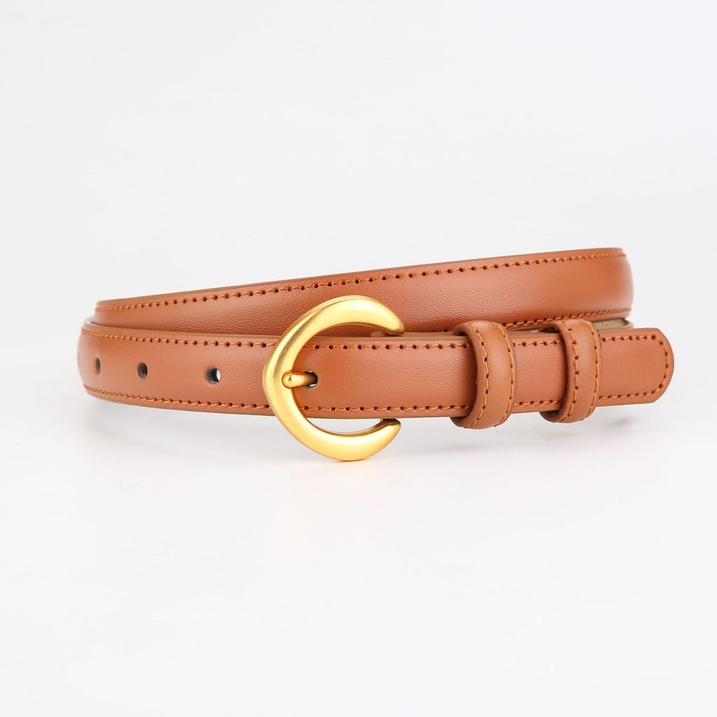 Leather Men Women Fashion Belt With Alloy Buckle And Letter Details For Casual Dress