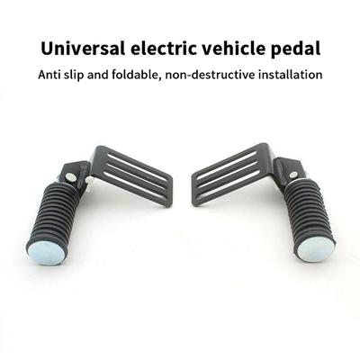 1Pair Electric Vehicle Front Foot Pedal Plate Leg Support Pad Folding Anti-Slip Metal Footboard Ebike Accessories