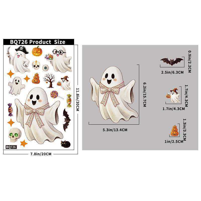 Halloween Candy Static Cling Window Stickers for Festive Party Decoration