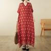 Krátký rukáv Nadměrná velikost vintage květinová novinka v šatech pro ženy ležérní volné Maxi dlouhé letní šaty